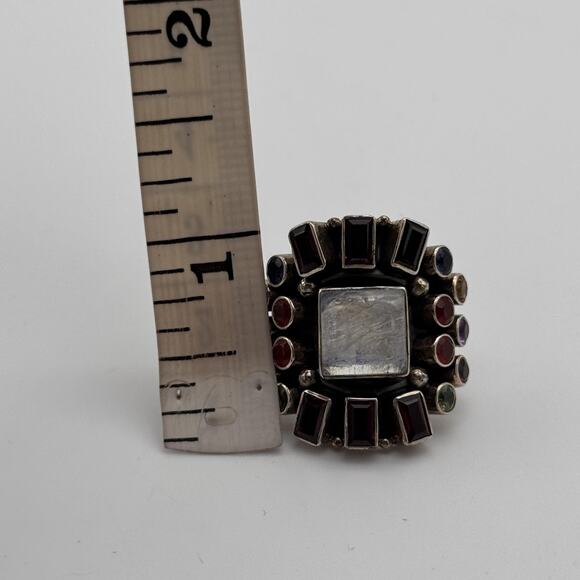 Nicky Butler Ring sz 6 Sterling Silver 925 Rainbow Moonstone India Boho 238/800 - Picture 13 of 14